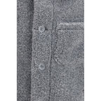 Gray Polyester Full-Length Jacket