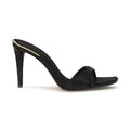 Black Viscose Stiletto Heel Sandals