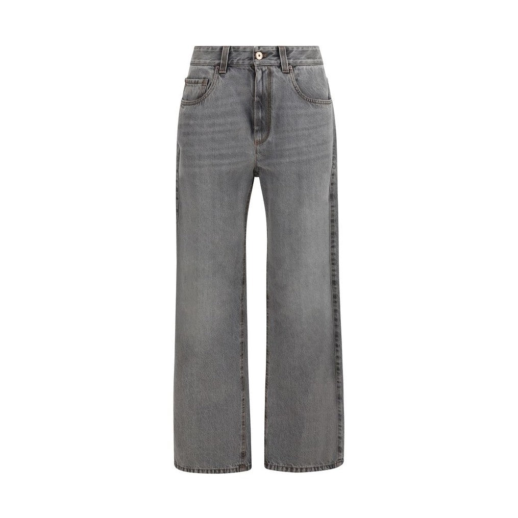 Gray Cotton Jeans Denim