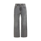 Gray Cotton Jeans Denim