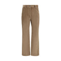 Brown Cotton Casual Pants