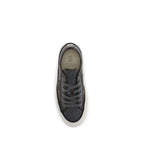 Gray Suede Leather Low Top Sneakers