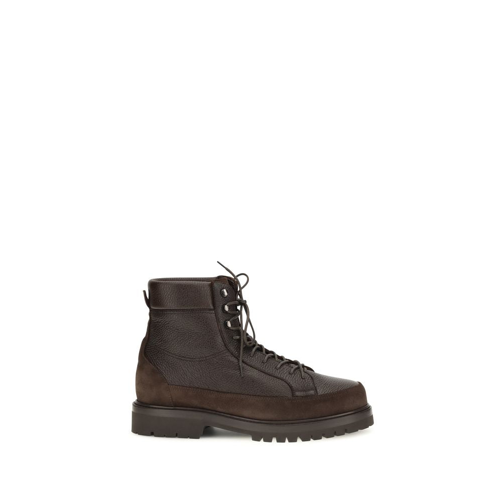 Brown Calf Leather Bos Taurus Lace-Up Boots