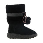 Black Lamb Leather Flat Boots