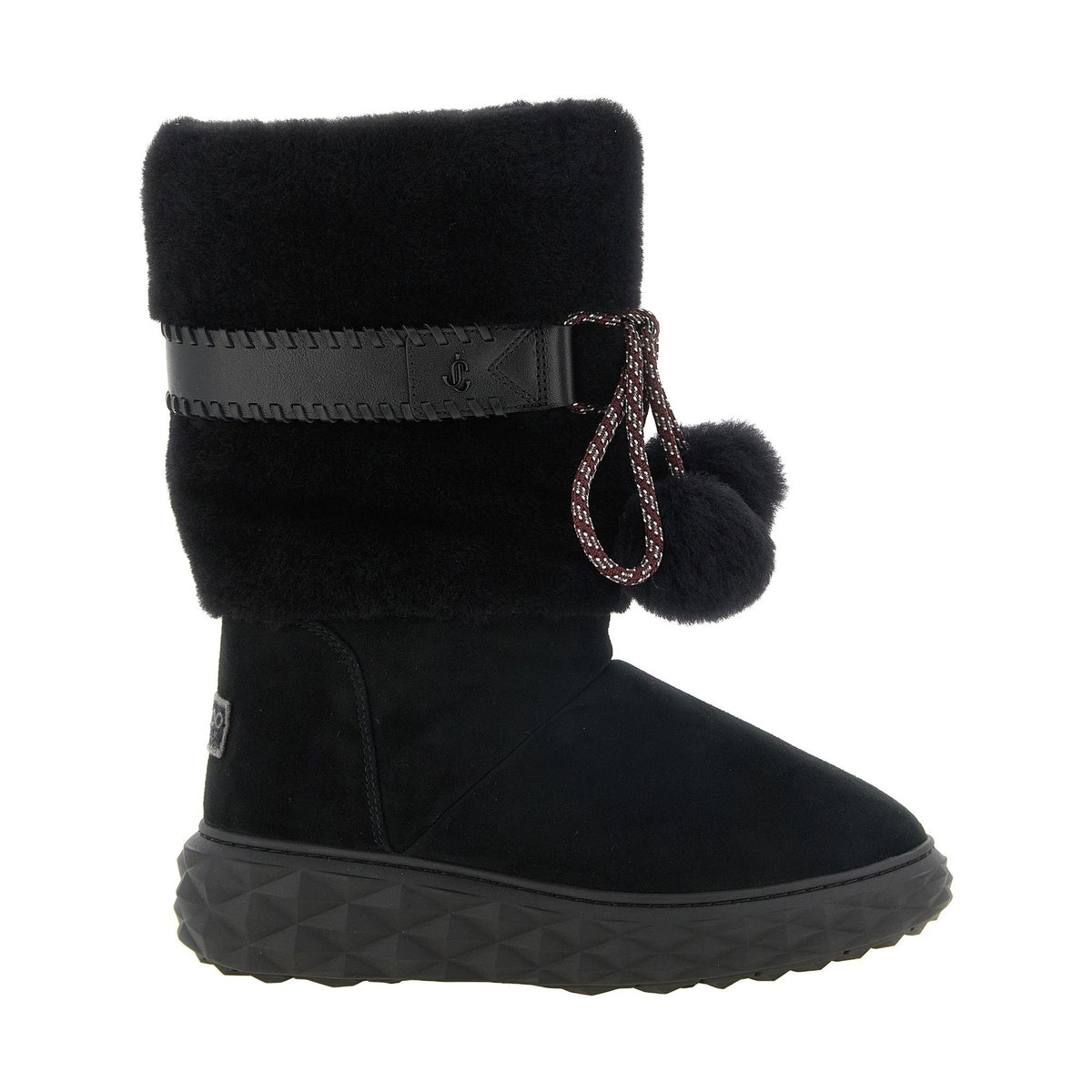 Black Lamb Leather Flat Boots