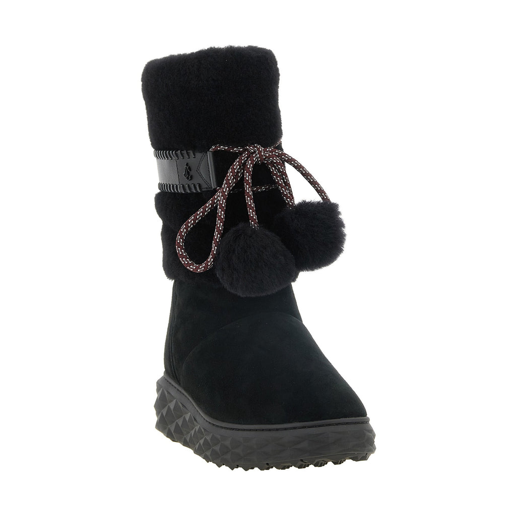Black Lamb Leather Flat Boots