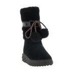 Black Lamb Leather Flat Boots