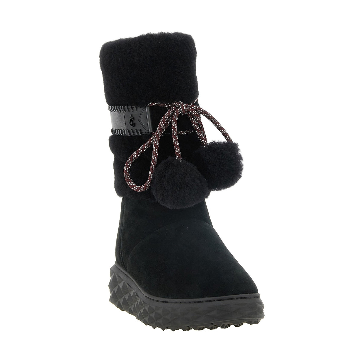 Black Lamb Leather Flat Boots