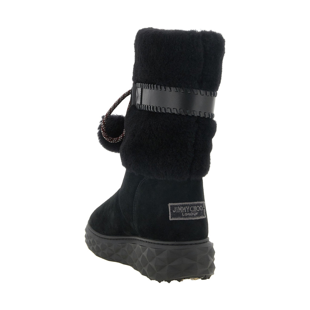 Black Lamb Leather Flat Boots