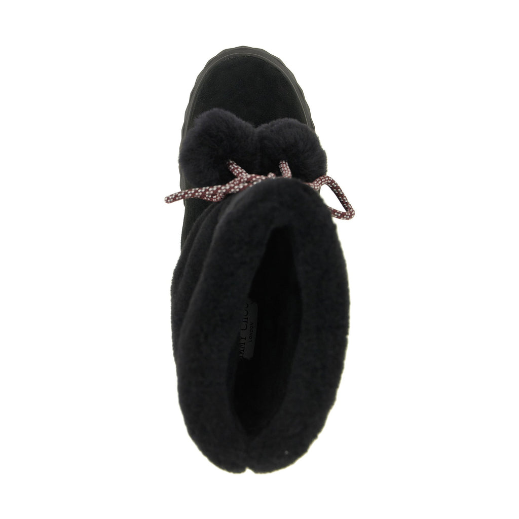 Black Lamb Leather Flat Boots
