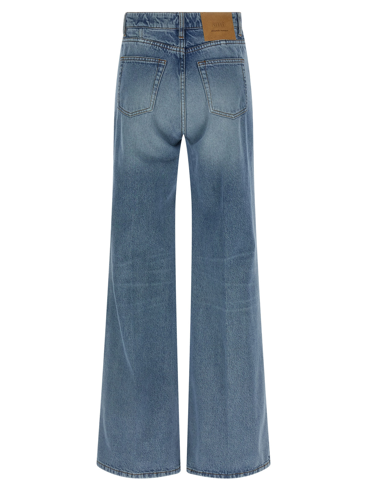 Blue Cotton Flared Jeans