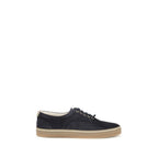 Blue Suede Leather Low Top Sneakers