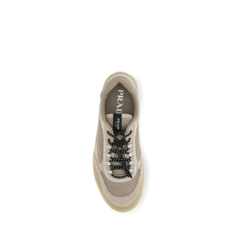 Beige Calf Leather Bos Taurus Athletic Sneakers
