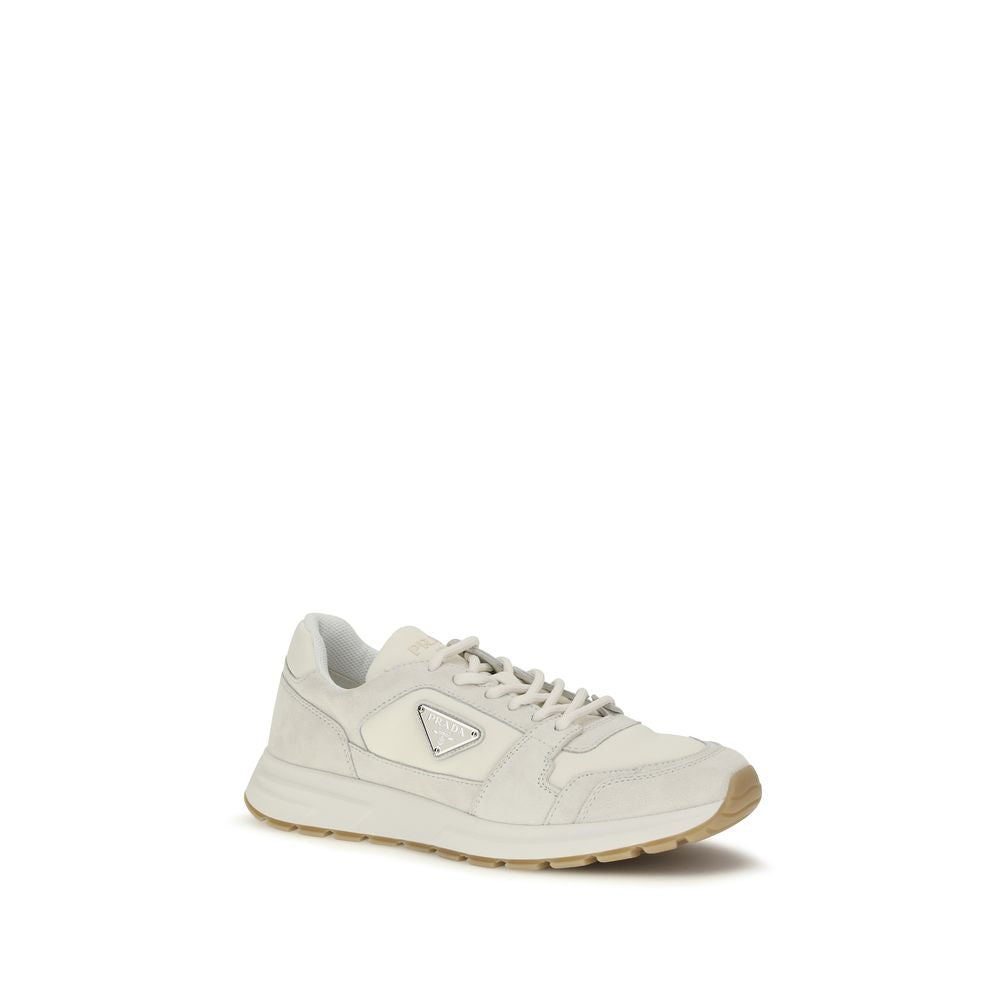 Beige Calf Leather Bos Taurus Athletic Sneakers