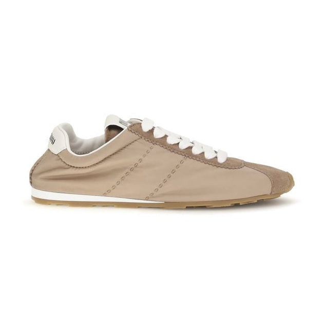 Beige Calf Leather Bos Taurus Low Top Sneakers