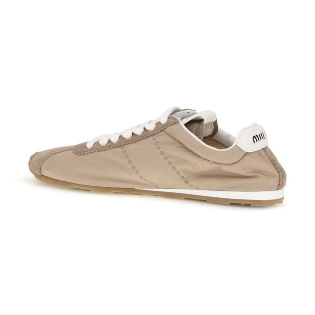 Beige Calf Leather Bos Taurus Low Top Sneakers