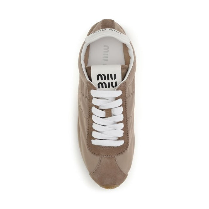 Beige Calf Leather Bos Taurus Low Top Sneakers