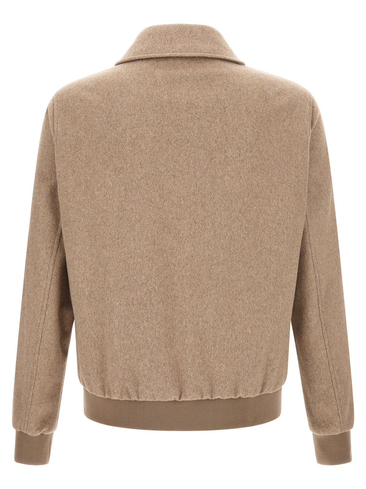 Beige Wool Full-Length Jacket