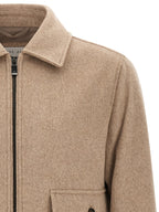 Beige Wool Full-Length Jacket