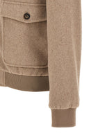 Beige Wool Full-Length Jacket