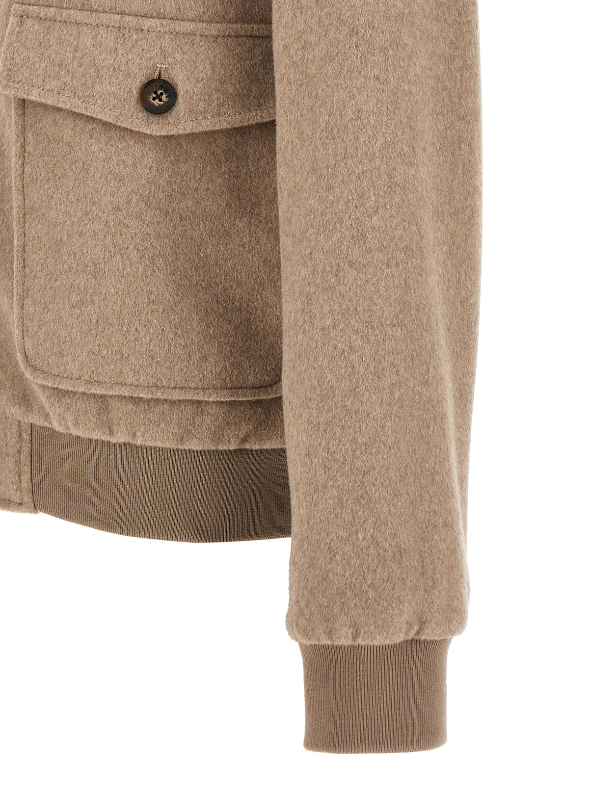Beige Wool Full-Length Jacket