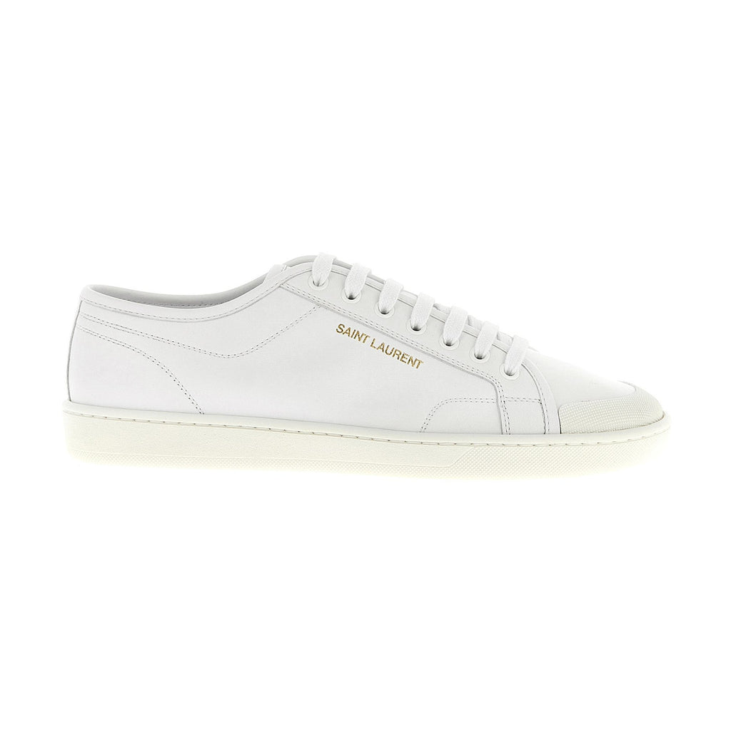 White Calfskin Low Top Sneakers