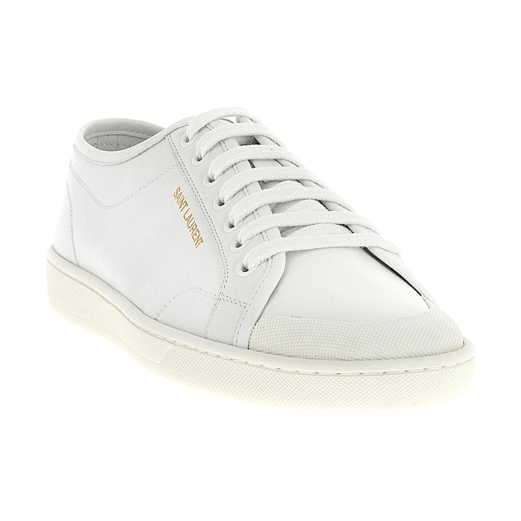 White Calfskin Low Top Sneakers