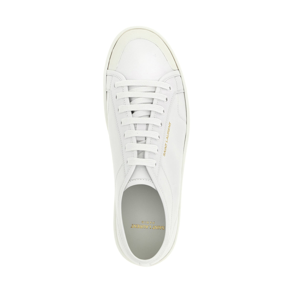 White Calfskin Low Top Sneakers