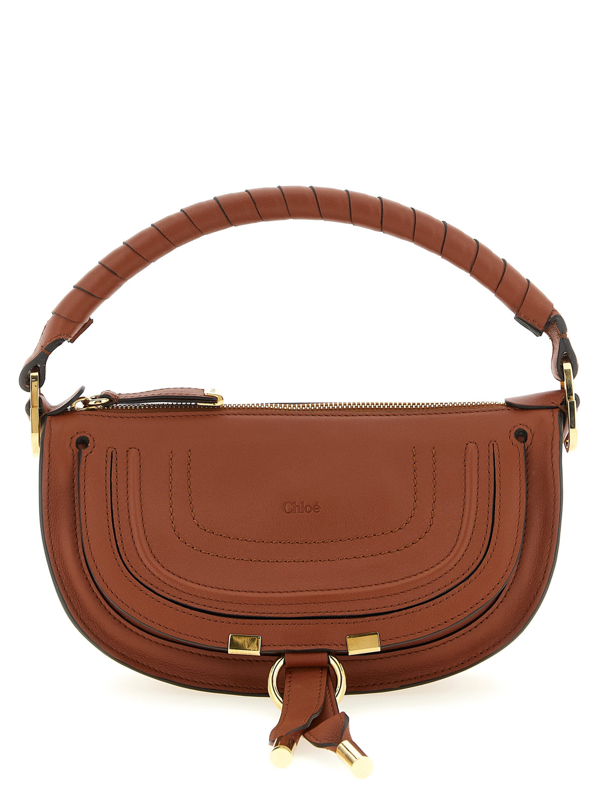 Brown Calfskin Shoulder Bag
