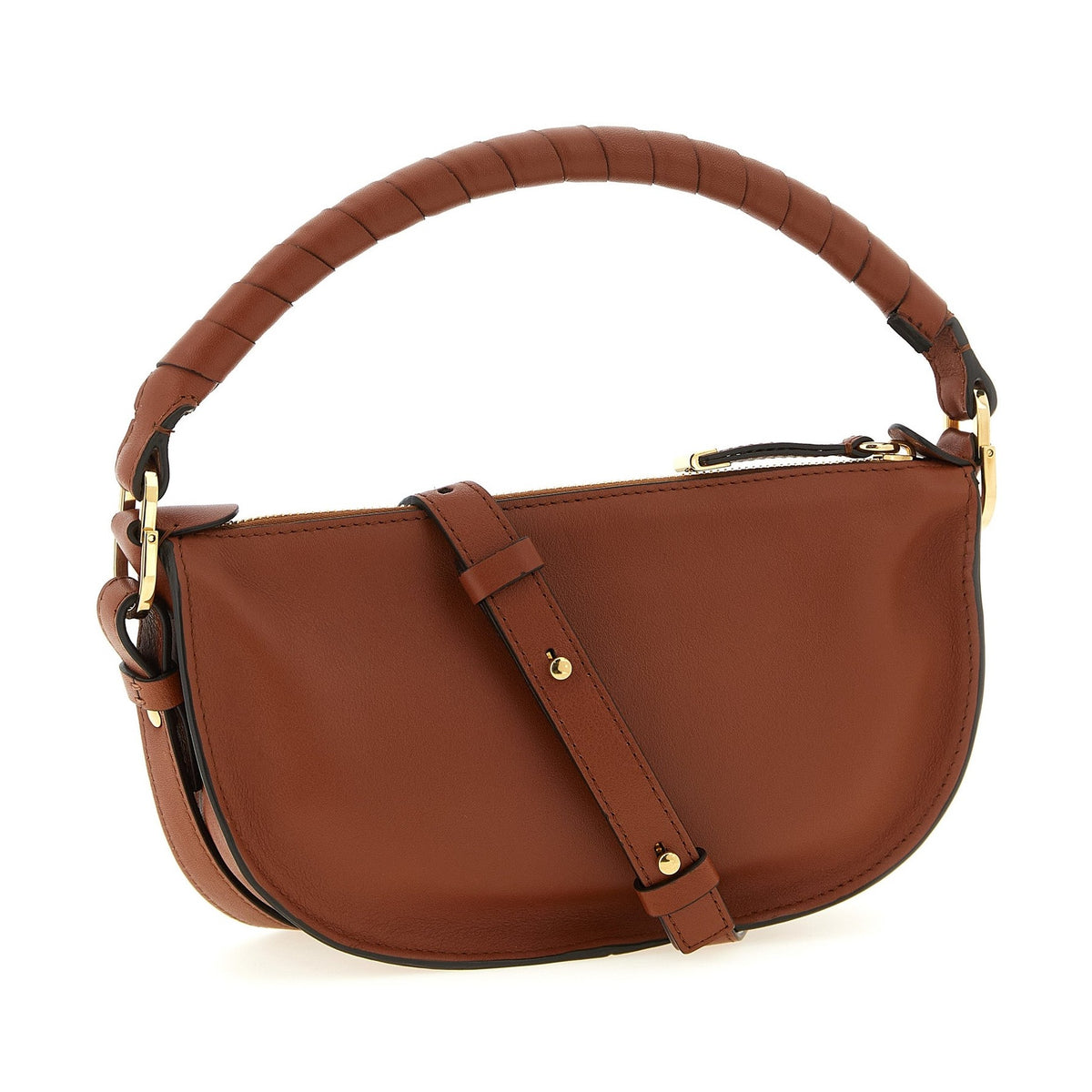 Brown Calfskin Shoulder Bag