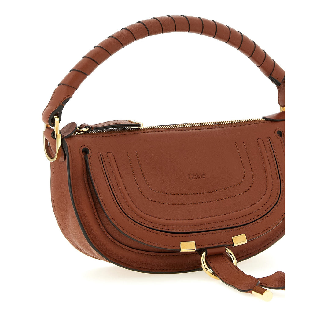 Brown Calfskin Shoulder Bag