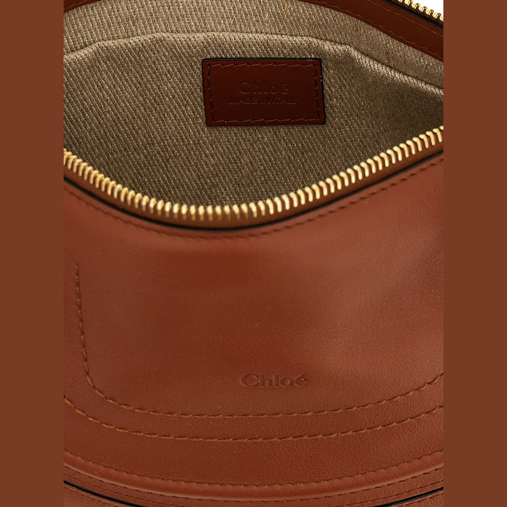 Brown Calfskin Shoulder Bag