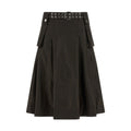 Brown Polyamide Midi Skirt