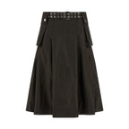 Brown Polyamide Midi Skirt