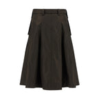Brown Polyamide Midi Skirt