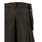 Brown Polyamide Midi Skirt