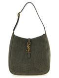 Gray Lamb Leather Shoulder Bag