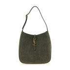 Gray Lamb Leather Shoulder Bag