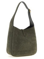 Gray Lamb Leather Shoulder Bag