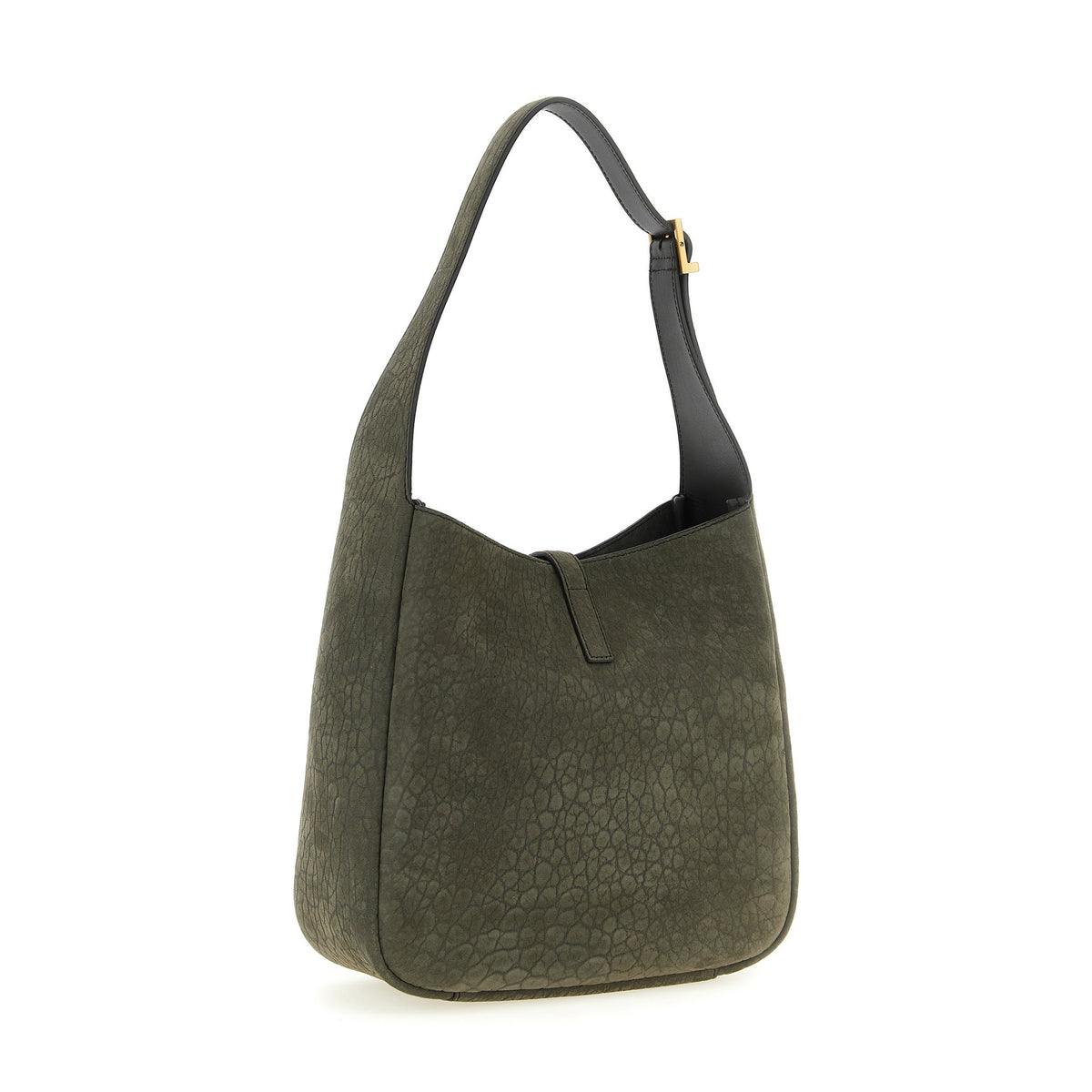 Gray Lamb Leather Shoulder Bag