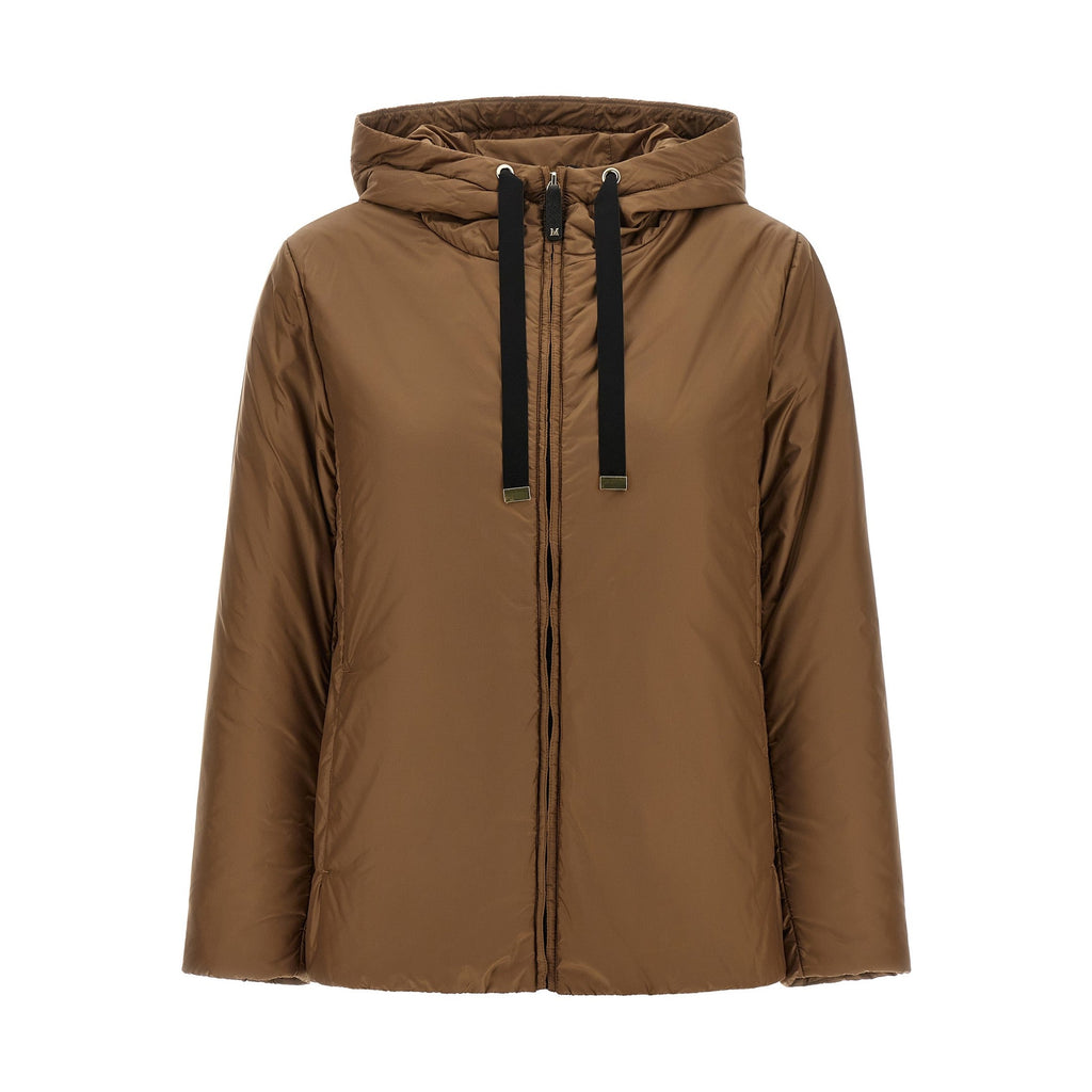Brown Polyester Full-Length Jacket