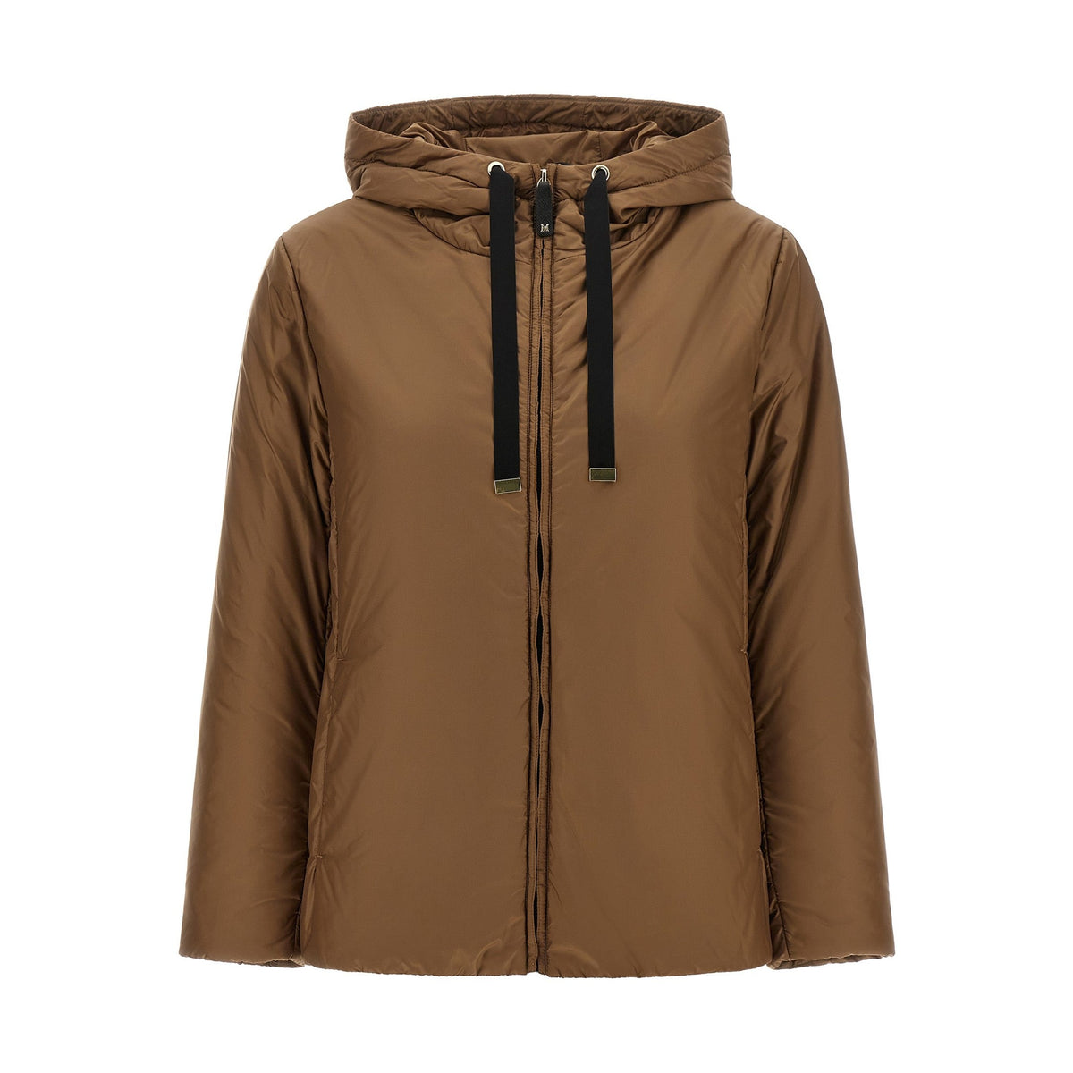 Brown Polyester Full-Length Jacket