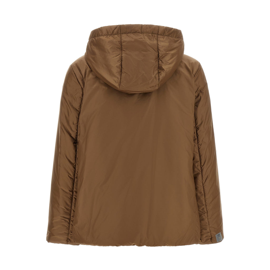 Brown Polyester Full-Length Jacket