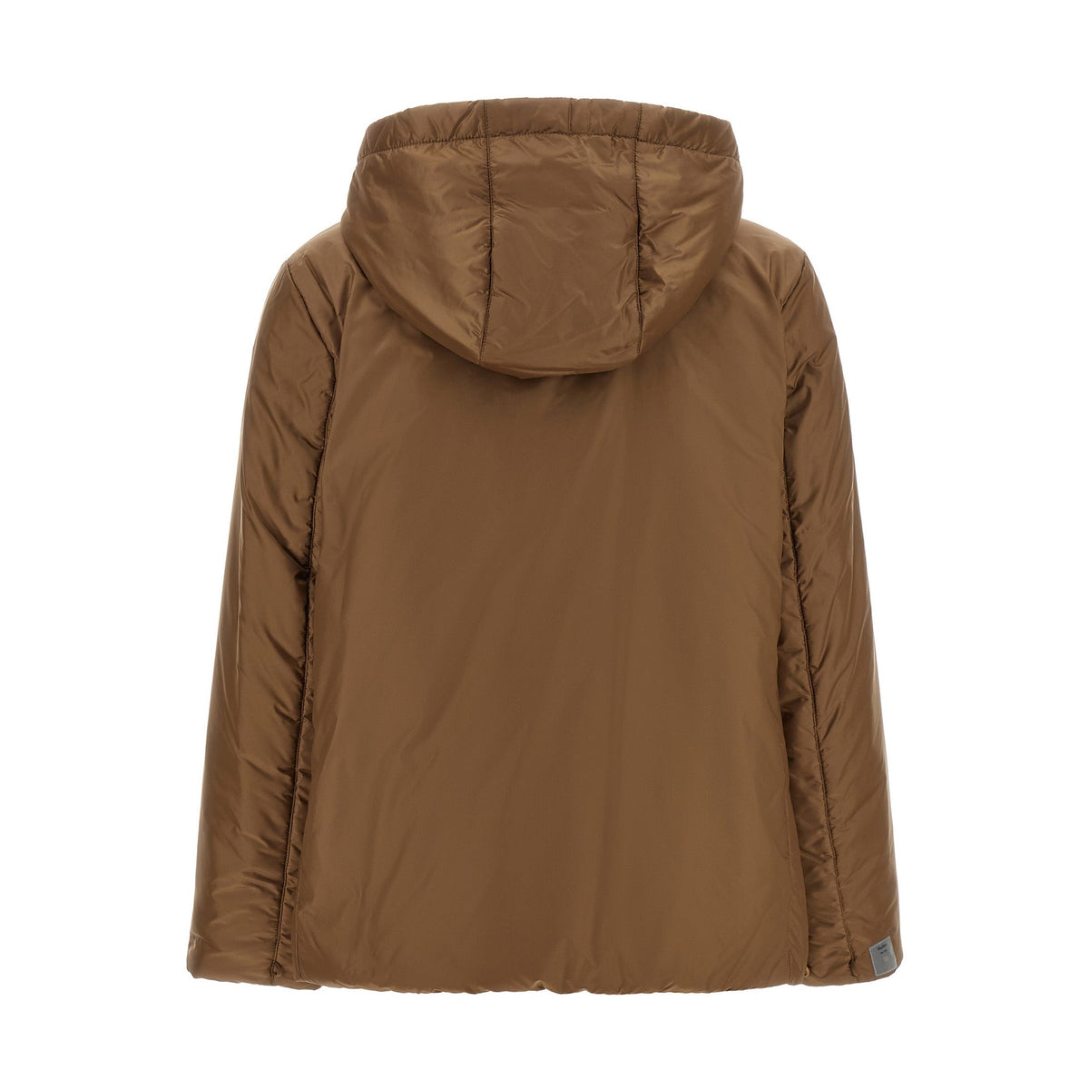 Brown Polyester Full-Length Jacket