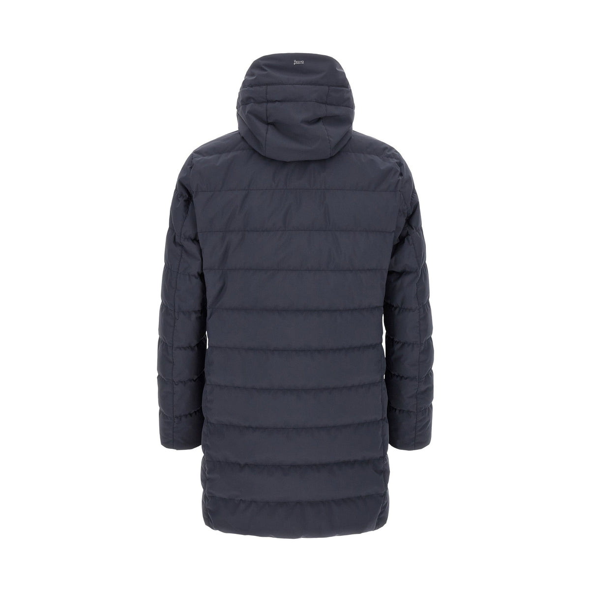 Blue Polyester Full-Length Jacket