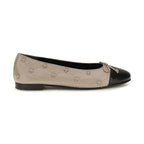 Beige Calf Leather Bos Taurus Ballet Flats
