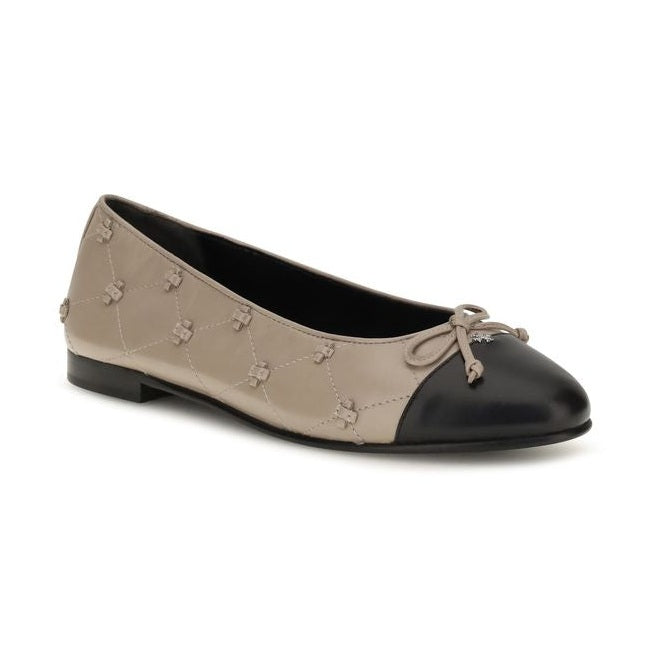 Beige Calf Leather Bos Taurus Ballet Flats