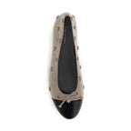 Beige Calf Leather Bos Taurus Ballet Flats