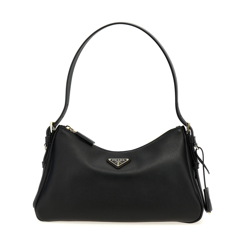 Black Calfskin Shoulder Bag