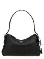 Black Calfskin Shoulder Bag